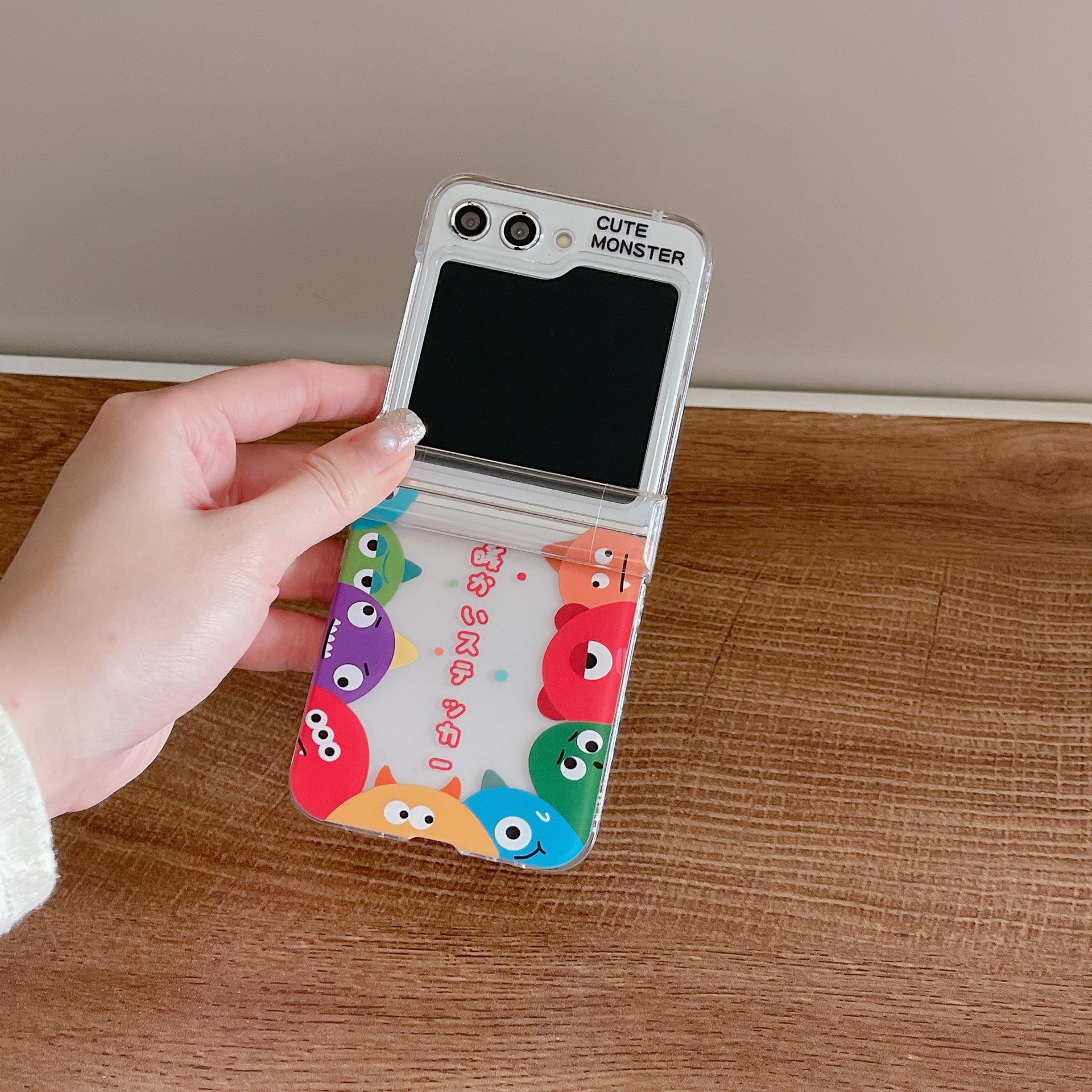 

Japanese Korean Cartoon Monster Lanyard Case for Samsung Z Flip 3/4/5 Samsung Z Flip 3