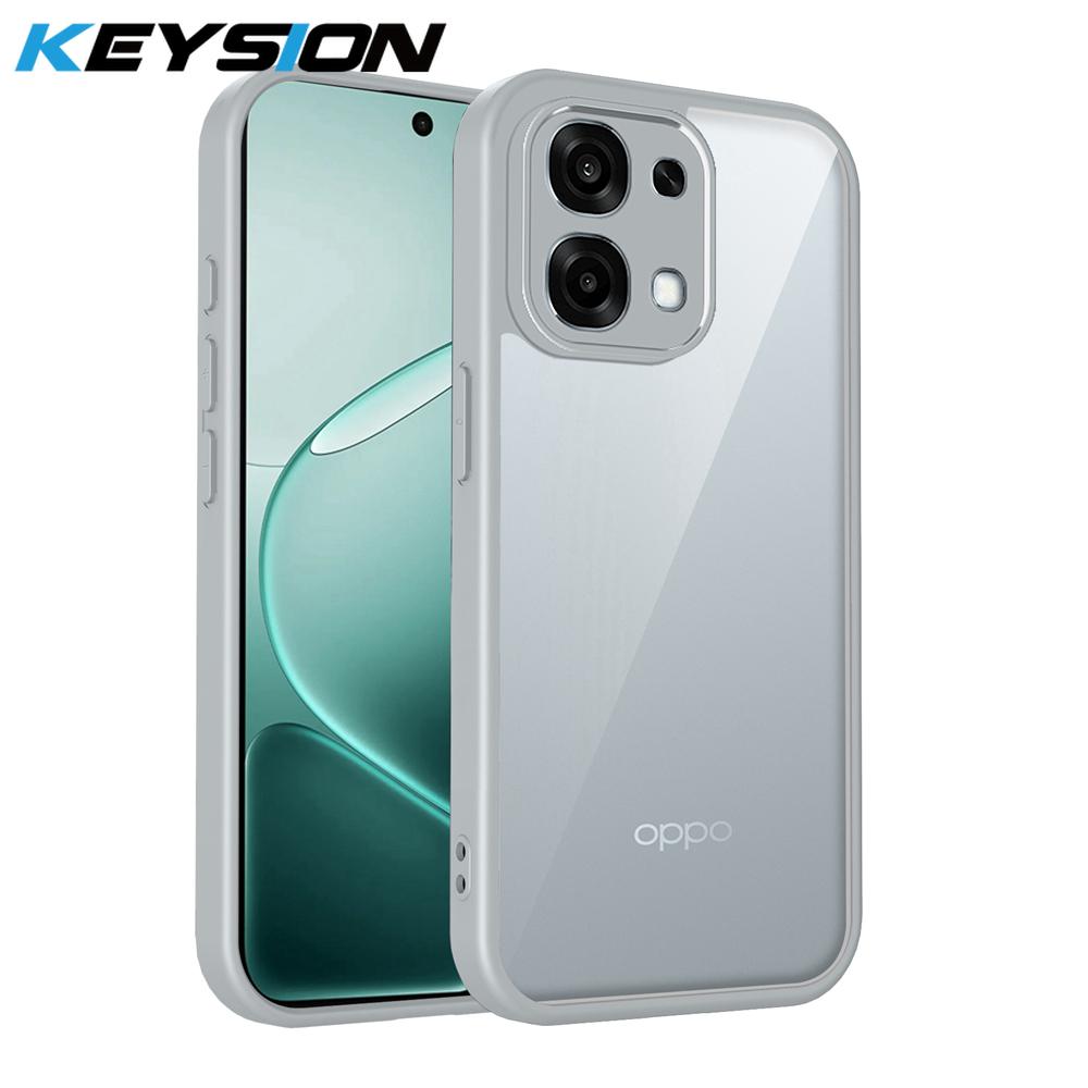 

KEYSION Прозрачный чехол для телефона для OPPO A6 Pro 4G 5G Мягкий силикон+ПК Прозрачная противоударная задняя крышка для телефона для OPPO A6 Pro 5G for OPPO A6 Pro серый