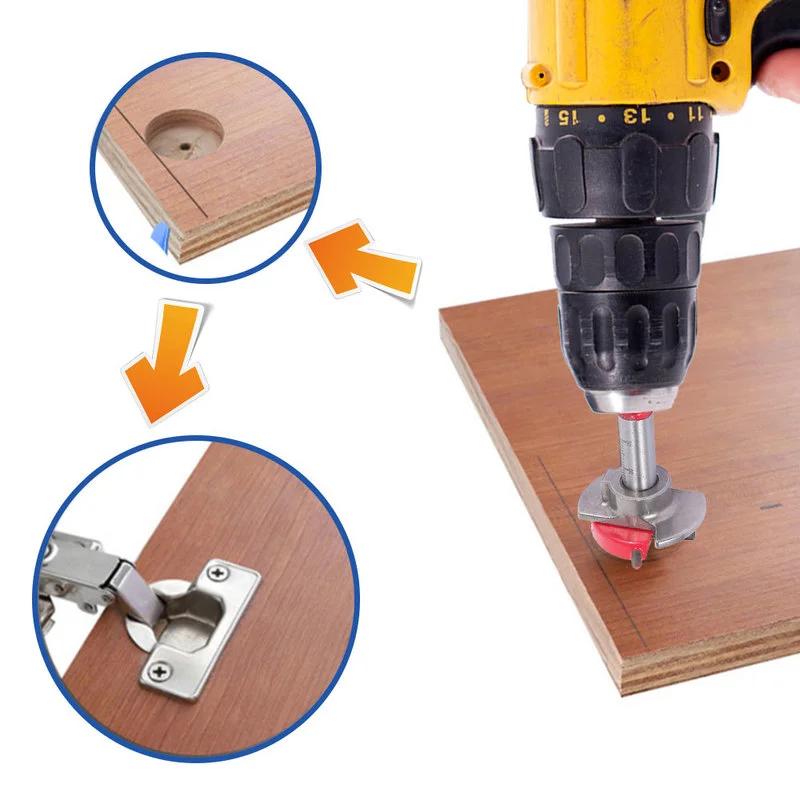 35mm Hinge Drilling Jig Kit Concealed Hinge Jig Woodworking Tools Suitable for Wood Drill Furniture Hinge Installation Home Tool
