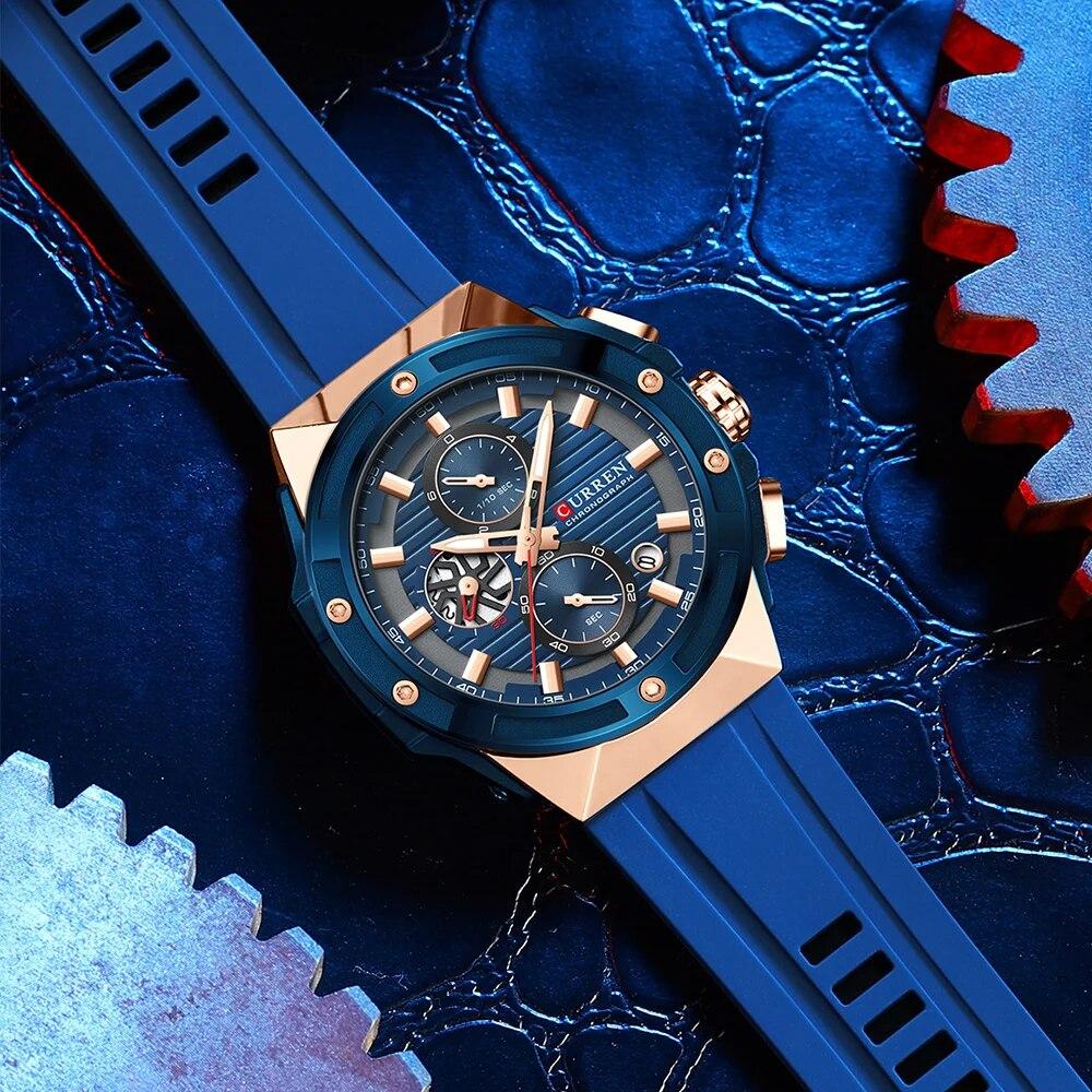 CURREN Men Watch Top Brand Luxury Waterproof Quartz Watches For Men Sport Chronograph Wristwatch Men Clock