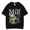 MILF J'Aime Les Grenouilles T-shirt Grenouille Amusante Amoureux des Amphibiens Vintage Unisex T-shirts Hommes Coton Ov