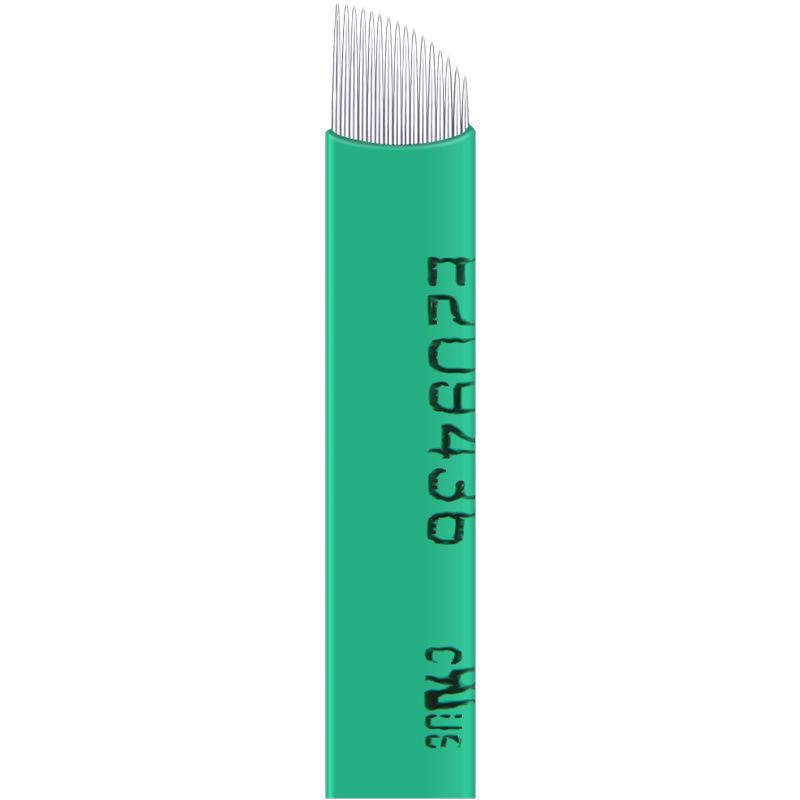 16-Pin Fine Microblading Needle Blade for Eyebrow Embroidery, 0.18mm Silk Skin Consumables.