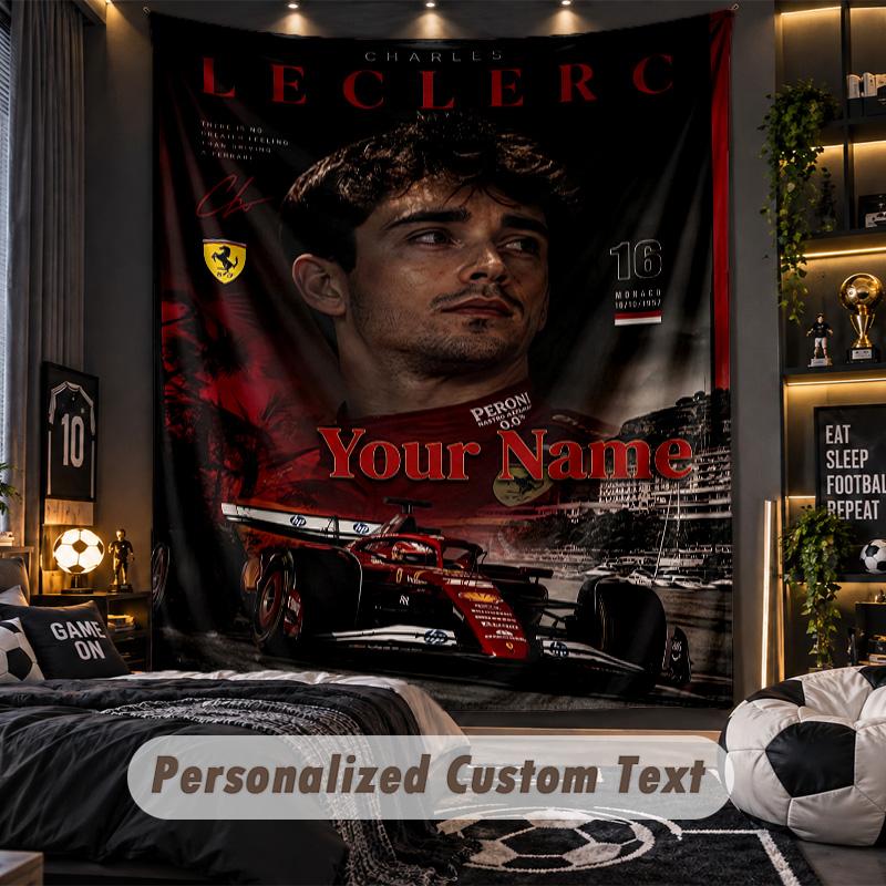 TapestryCharles Leclerc Custom Name Text Personalized Wall Hanging Tapestry Home Wall Decor