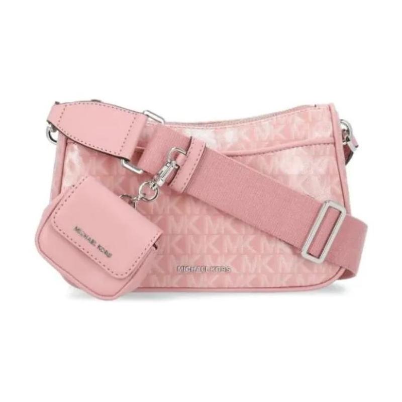 MICHAEL KORS Printed Logo Cotton Crossbody Bag Women s Pink розовый