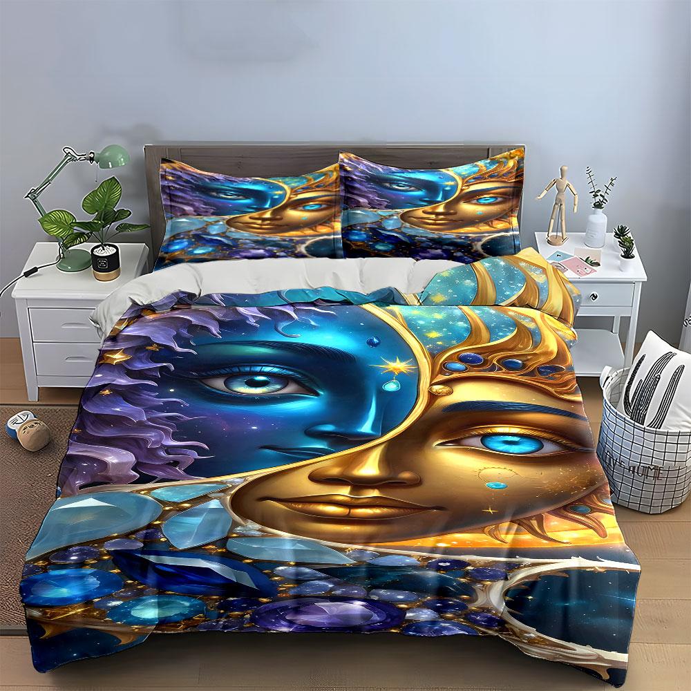 Sun, Moon, and Stars. Bedding Sets Duvet Cover Sets Duvet Covers Pillowcases(1 * Duvet Cover 2 * Pillowcases Without Duvet Insert)