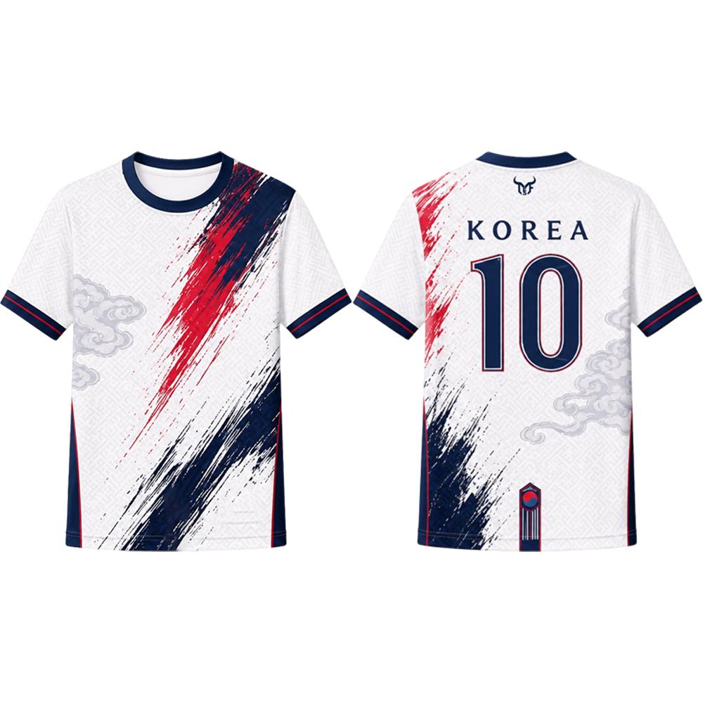 Korejský Vintage Fotbalový Dres s Potiskem Oblaků Pánský Prodyšný a Rychleschnoucí Letní Venkovní Sportovní Tričko Unisex Kulatý Výstřih Ležérní Top