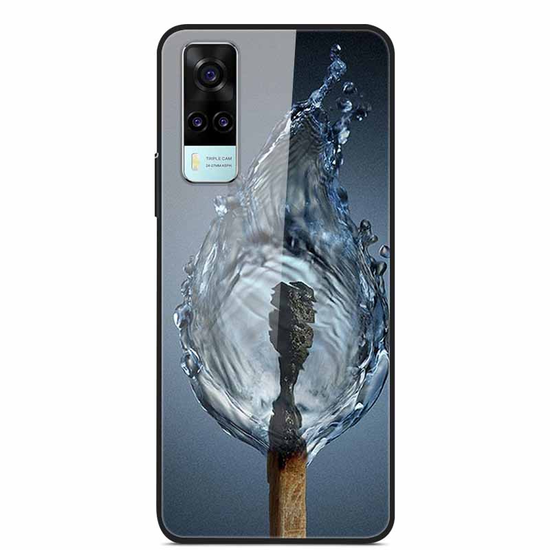 For vivo Y53S 4G Case Y31 2021 Tempered Glass Hard Back Case for vivo Y31 2021 Phone Cover Cat Bumper Fundas Capa For vivoY53 5G