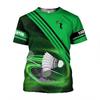 Men's 3D Digital Print Indoor Outdoor Sports Badminton T-Shirt Fashion Sports T-Shirt Street Style Top