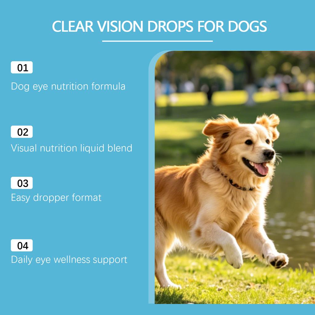 30ml Dog Eye Health Drops – Supports Visual Balance and Eye Nutrition for Daily Pet Eye Care Antioxidants VitaminsEye Supplement2