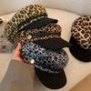 Leopard Pattern Beret Hat Unisex Versatility Breathable Oversized Unisex Design