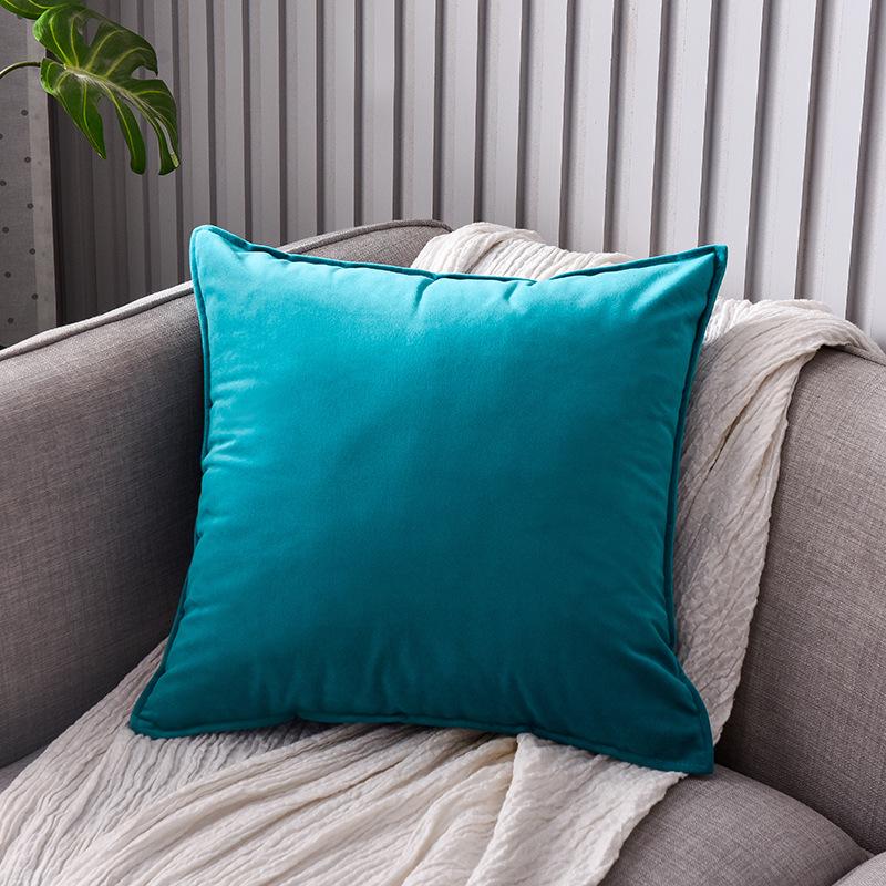 Einfarbiger Samt-Überwurfkissen- und Kissenbezug für Sofa, Bett, Auto oder Rückenlehne