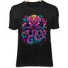 Colorful Skull Octopus II Shirt - Coral Tentacles and Purple Glow Eyes