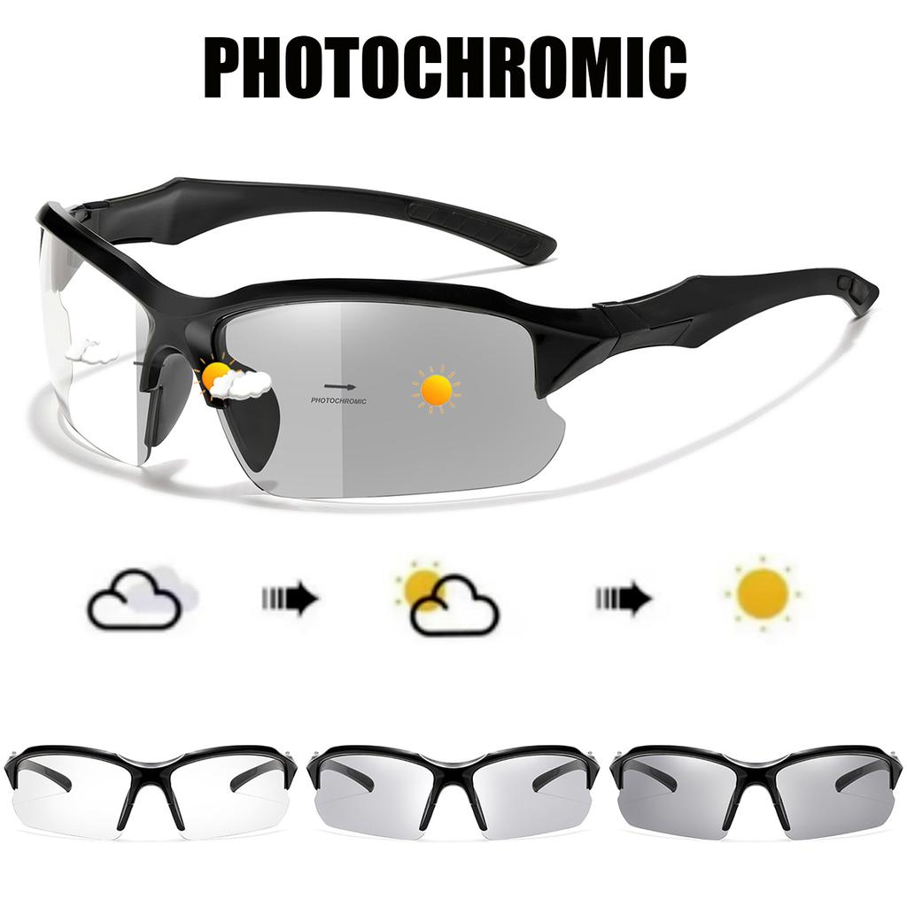 Photochromic Fishing Sunglasses Grey Sunlight To Grey for Men And Women Outdoor Sports MTB Bike Running Cycling Goggles