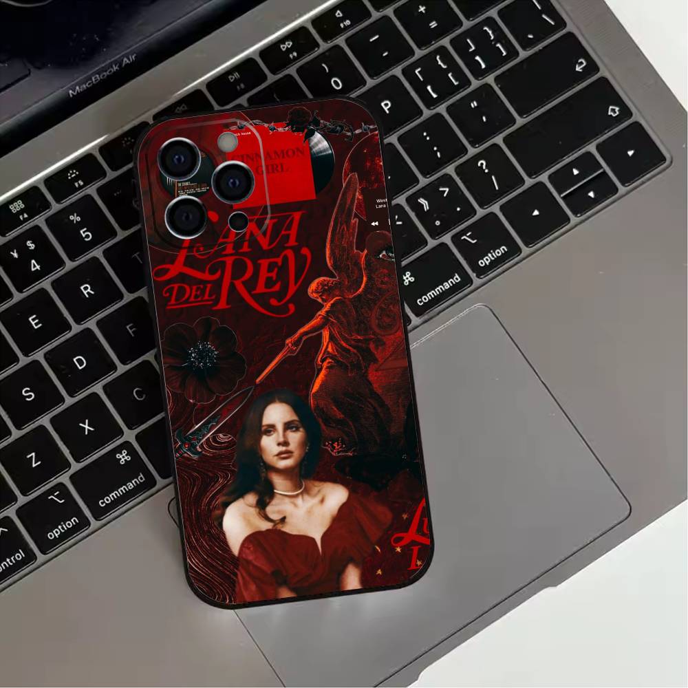 L-Lana D-Del Rey Phone Case For iPhone 17,16,15,14,13,12,11 Plus,Pro Max,XS,Soft Silicone Black Cover