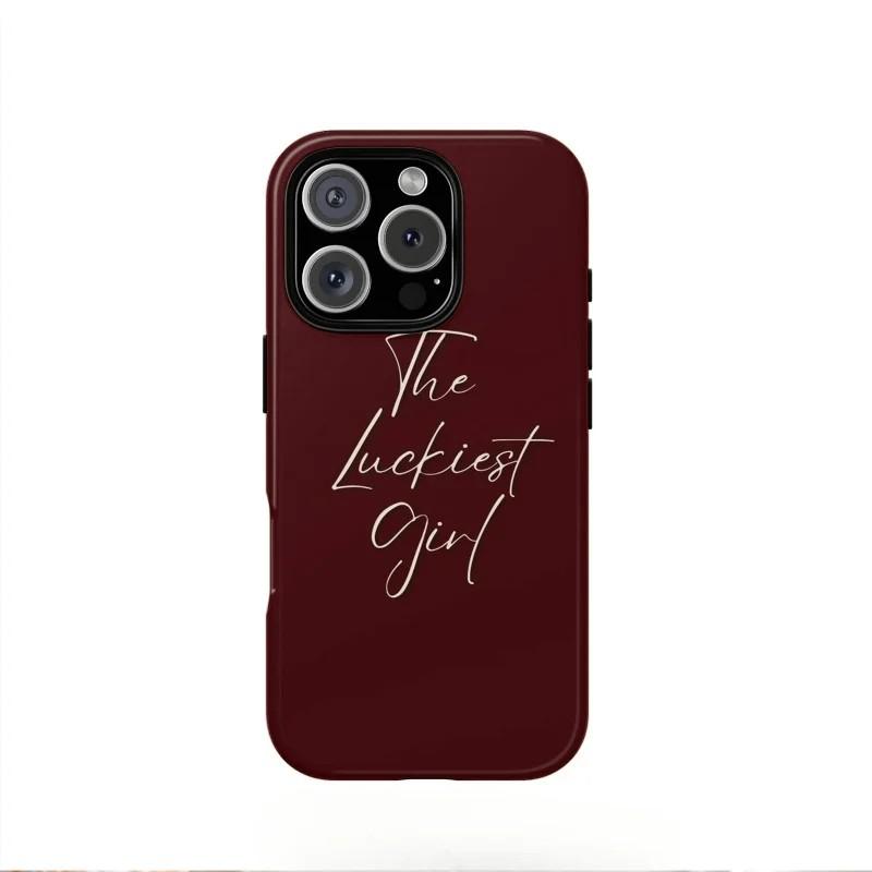 Роскошный чехол Clmj LetteR Lucky Girl для iPhone 17 16e 16 15 14 13 12 11 XS XR XSMAX 7 8 Air Pro Max Plus Двухслойный чехол iPhone 11