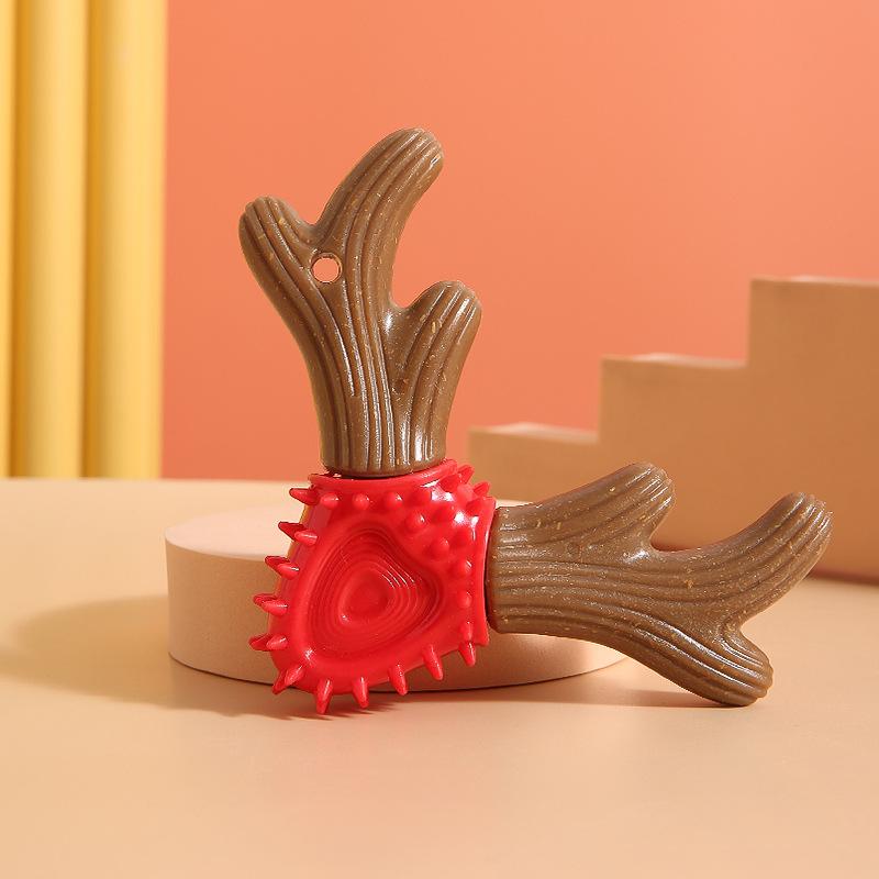 Antler Shape Dog Chew Toy Durable Bite Resistant Teeth Cleaning Pet Supplies