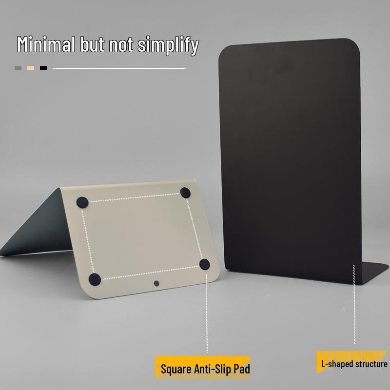 L-Shaped Metal Bookends for Students - Large Desktop Shelf Divider