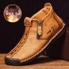 Fashion Autumn Men Boots Handmade Casual Ankle Boots For Man Winter Boot With Fur Keep Warm Shoes Male Hombres Botas