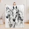 Wolf Lion Animal Print Flannel Blanket Comfortable Soft for Home Decoration Customizable Size Family Living Room Decor