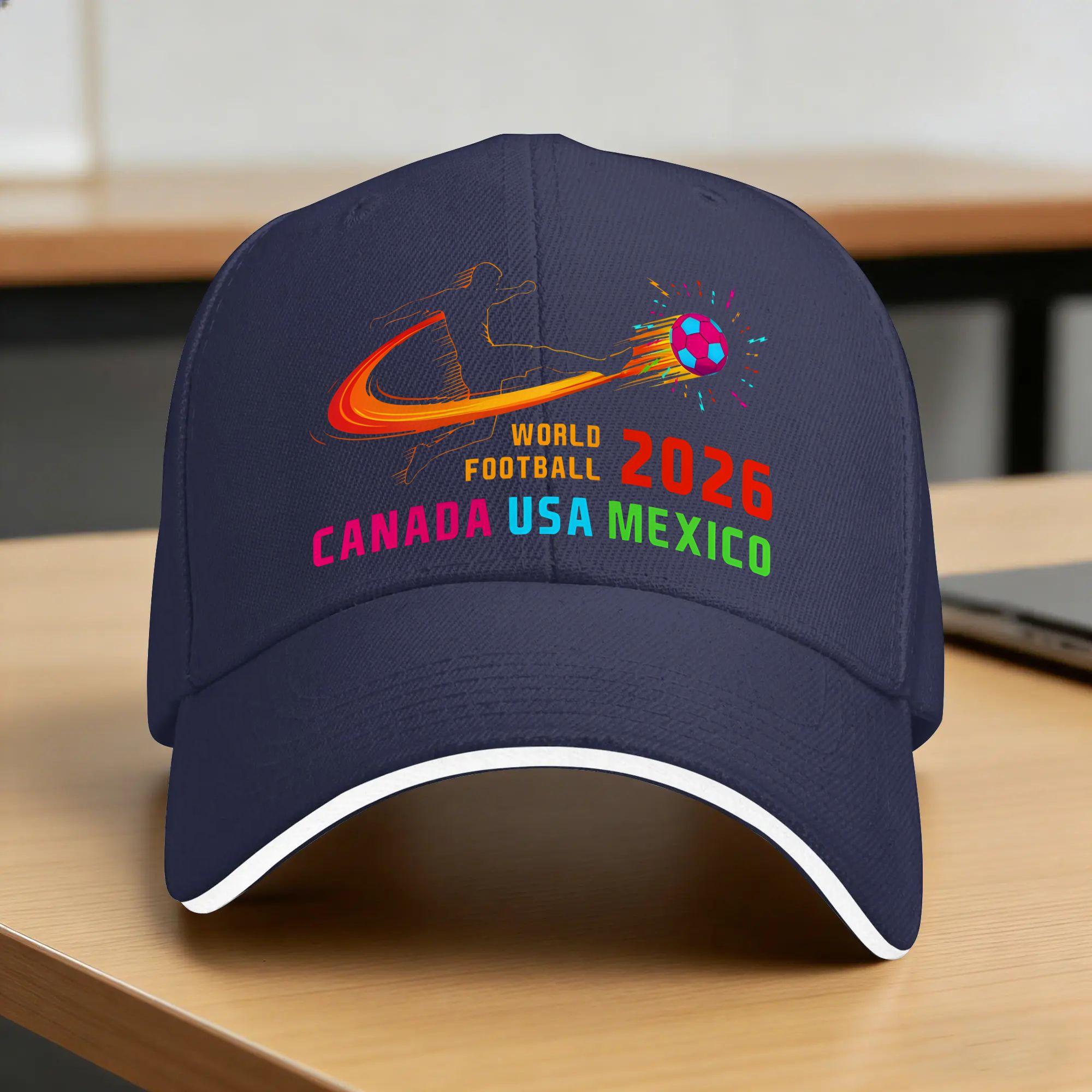 AnimiBIBI cap USA Canada Mexico Soccer Sun Baseball Cap  Spring Stylish Trucker Hat For Unisex Adult Tennis Skate Baseball Caps One Size