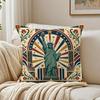 Patriotic Statue Of Liberty Cushion Cover Double-Sided Plush Sofa Cushion Covers Organic Breathable Invisible Zipper