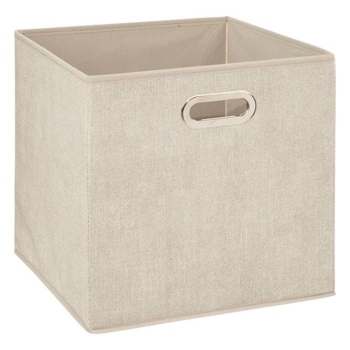 5five - panier tissu 31x31cm "mix n' modul" beige chiné
