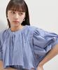 Washable Rhinestone Shirt Tunic Sax [BIS] Blouse, Women's, (48)