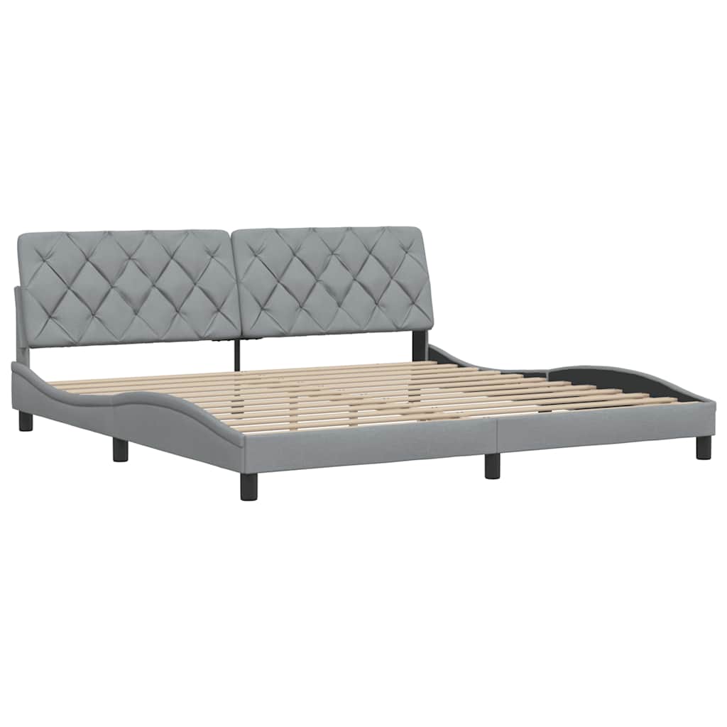 Bed Frame without Mattress Light Grey 200x200 cm Fabric