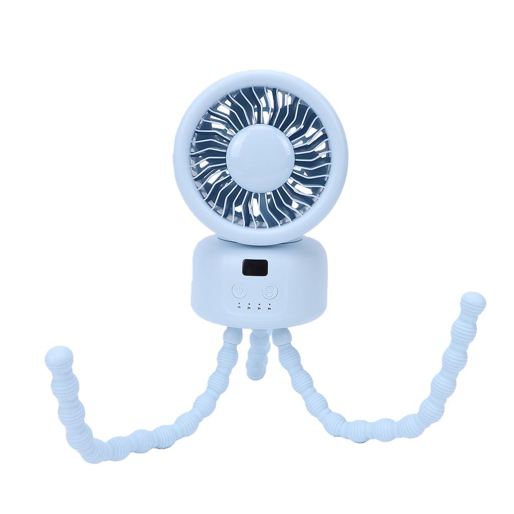 Baby Stroller Fan, Portable Clip On Desk Fan with 9000mAh Rechargeable Battery, 360 Degree Rotation, Timer,   Grip for Camping Travel   Nur