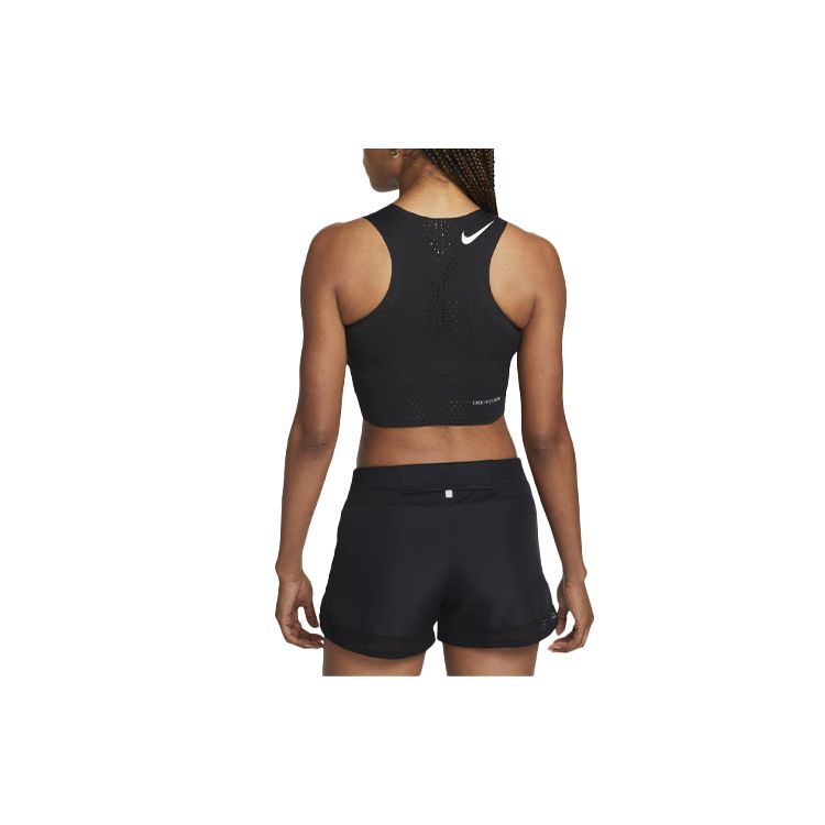 Nike Dri-Fit Adv Einfarbiges Logo Kurzes Lauf-Tanktop Damen Oberteile Schwarz DM8729-010