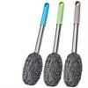 Stainless Steel Brush with Extended Handle - Durable, Non-Toxic| Essential for Thorough Cleaning of Toilets and Kitchens | Ergonomic Grip