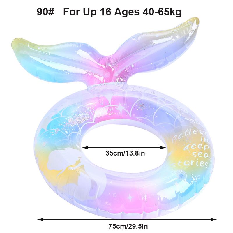 Mermaid Swim Ring Inflatable Pool Float Underarm Float With Seat Ring Summer Pool Beach Float Perfect For Water Play