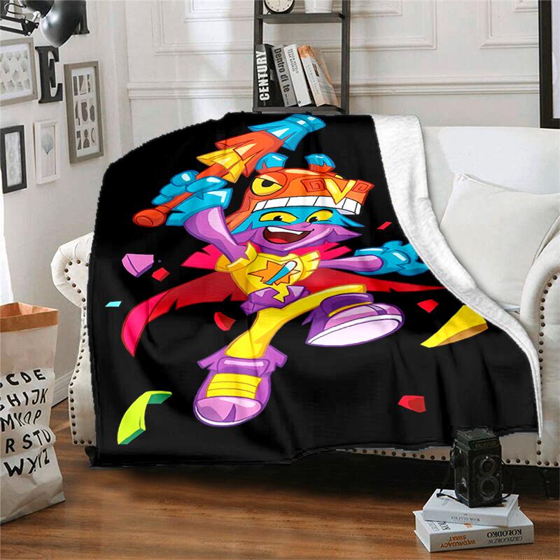 1pc Blanket Superthings3 Print Design, Lightweight Blanket for Sofa, Bed- Soft &Warm, Gift for All Seasons like Christmas, Halloween