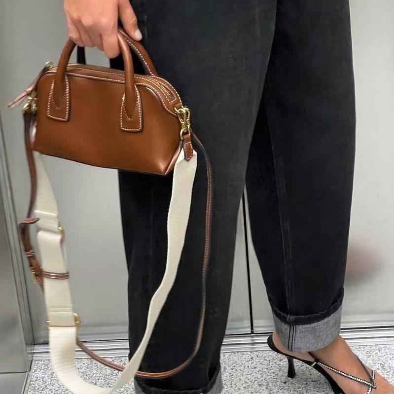 Spanish Women'S Bags Niche Bowling Bags Fashion Versatile Messenger Handbags Trend