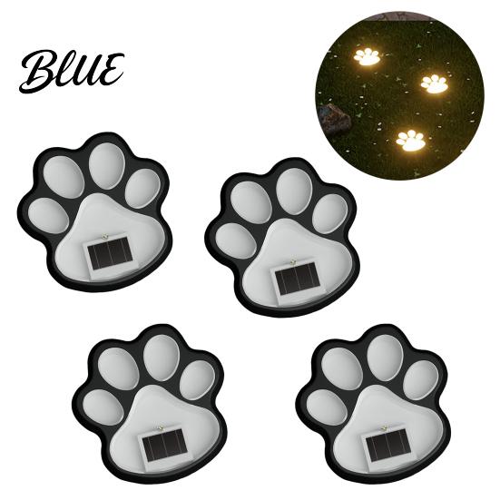 Patio Solar Lighting Stake Waterproof Print Light Lawn Dog Paw LED Garden Long-lasting Lamps Outdoor Decorative Footpath Light for