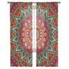 Mandala Bohemia Red Tulle Sheer Window Curtains for Living Room Kitchen Children Bedroom Voile Hanging Curtain