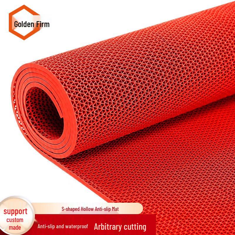 PVC S-Mesh Anti-Slip Doormat 0.9m x 1m красный