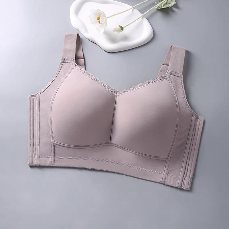 

Adjustable full cup women s seamless thin style with double breasts, thin and anti-sagging large size bra 100E