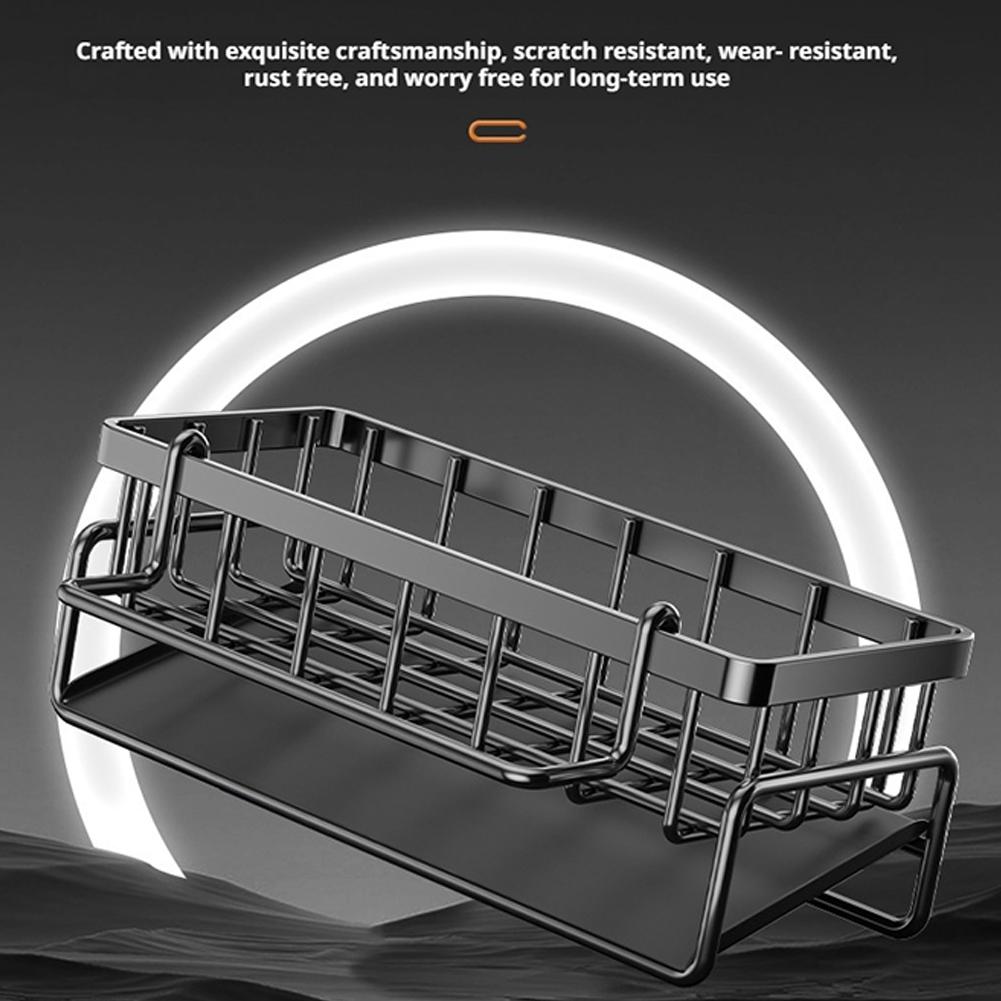 Kitchen Spice Storage Shelf with Drainage Rack, Installation Sink Organizer, Tap-Mounted Shelf for Home Kitchen Accessories