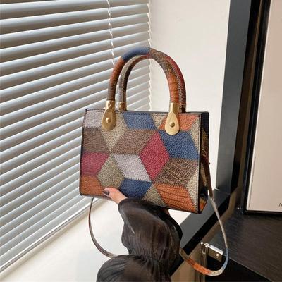 New Women's Design Sense Small Square Bag Fashion Trend High Quality Single Shoulder Crossbody Bag Patchwrok Handbag CLE
