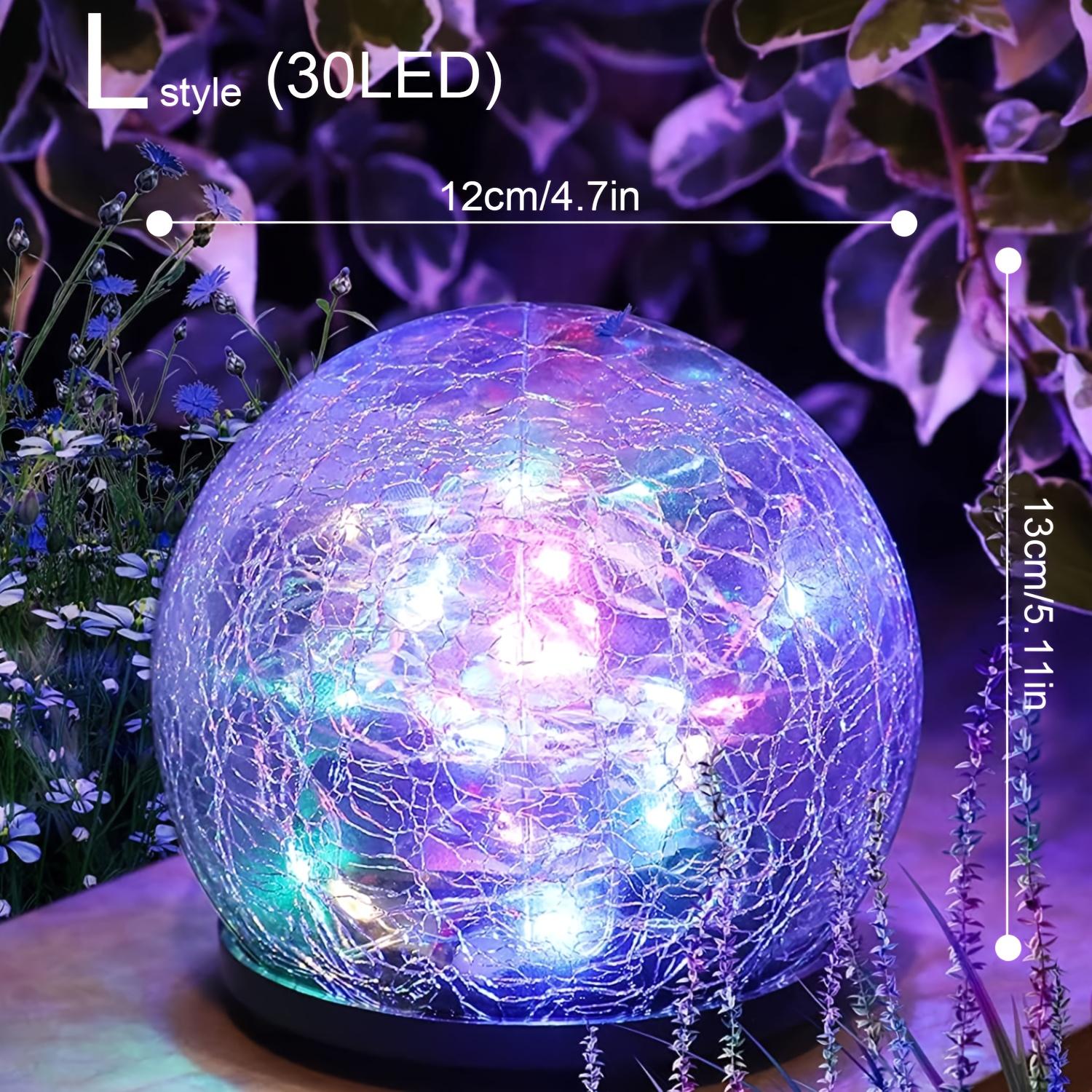 

Садовые светодиодные стеклянные шарообразные светильники на солнечных батареях, декоративные светильники из треснувшего стекла, водонепроницаемые для улицы, для патио, газона, беседки, настольного украшения для праздничного мероприятия 12cm