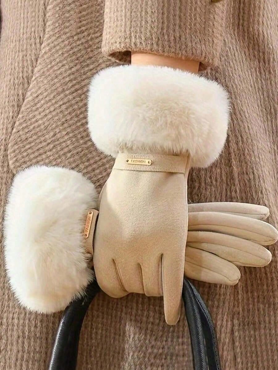 

Women s Black Touchscreen Gloves, Waterproof, Soft & Warm Wool Lined, Winter Outdoor Gloves Halloween бежевый