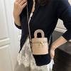 Double zipper mini chain fashionable personality simple trend portable shoulder crossbody cylinder women's bag