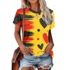 T-shirt da Donna Estiva con Stampa 3D Girocollo Moda Versatile Traspirante Tendenza Casual