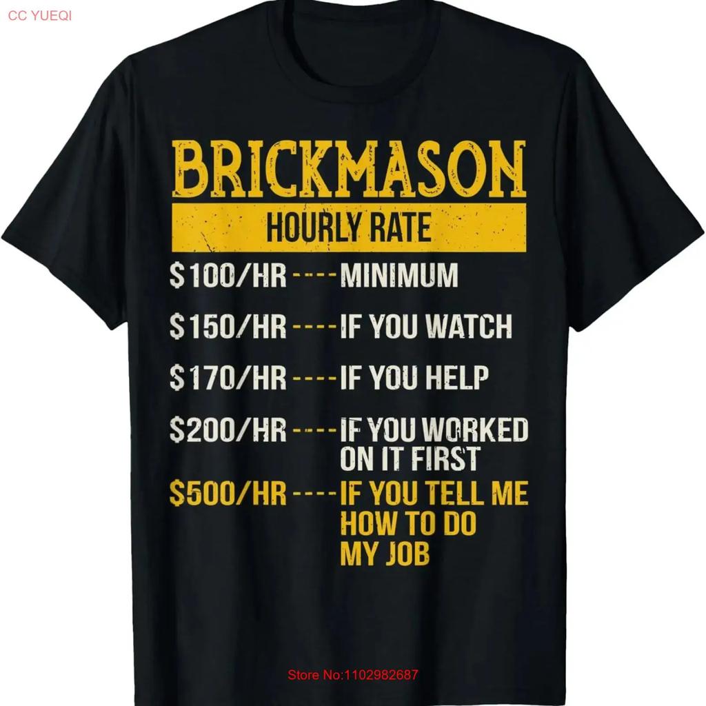 Funnyhourly Rate T Shirt For A Brick Mason Layer Funny Vintage Homme Soft Unisex Graphic Comfortable Stretched