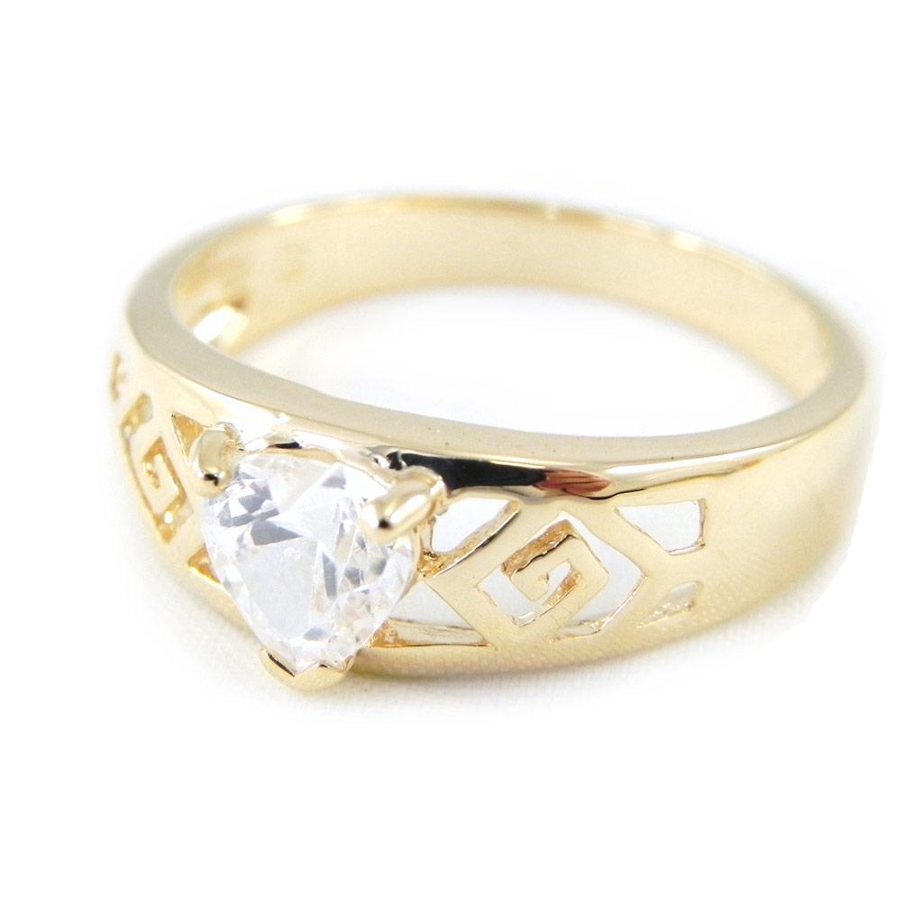 Gold Plated Ring 'Love' Golden White - 7 Mm