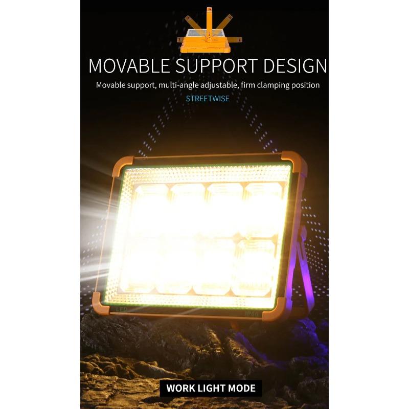 LED Solar Campinglaterne Wiederaufladbarer Outdoor-Flutlichtstrahler Wasserdicht Solare Stromversorgung Reparaturarbeiten Notlampe Powerbank