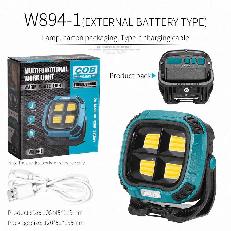 Hook Portable LED Flashlight Rechargeable Camping Hiking Fishing Light with Power Bank Strong Magnetic Adsorption Lantern