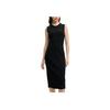 FILA Modern Heritage Fashion Casual Simple Solid Color Sleeveless Dress Women dresses Black F51W528302F-BK