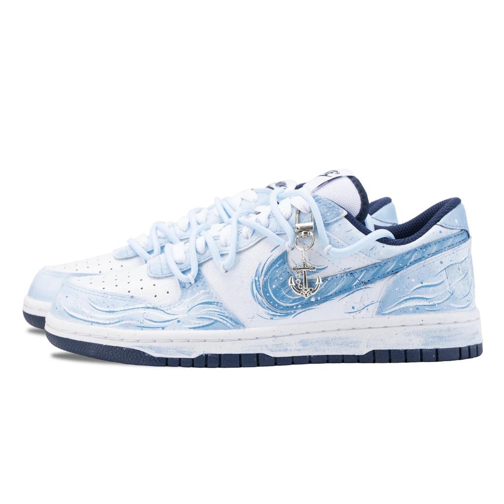 Nike Scarpe da Skateboard Basse Big Ocean Child Antiscivolo Resistenti all'Abrasione da Uomo Blu Bianco 355152-140(Team626-)